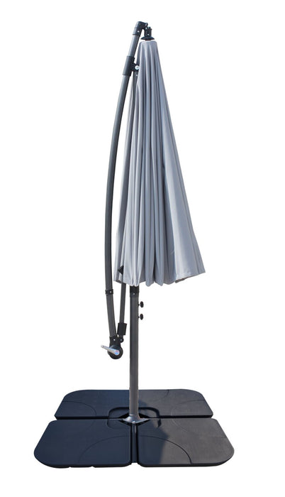 Shanghai Patio Umbrella with 4-Piece Base - Grey