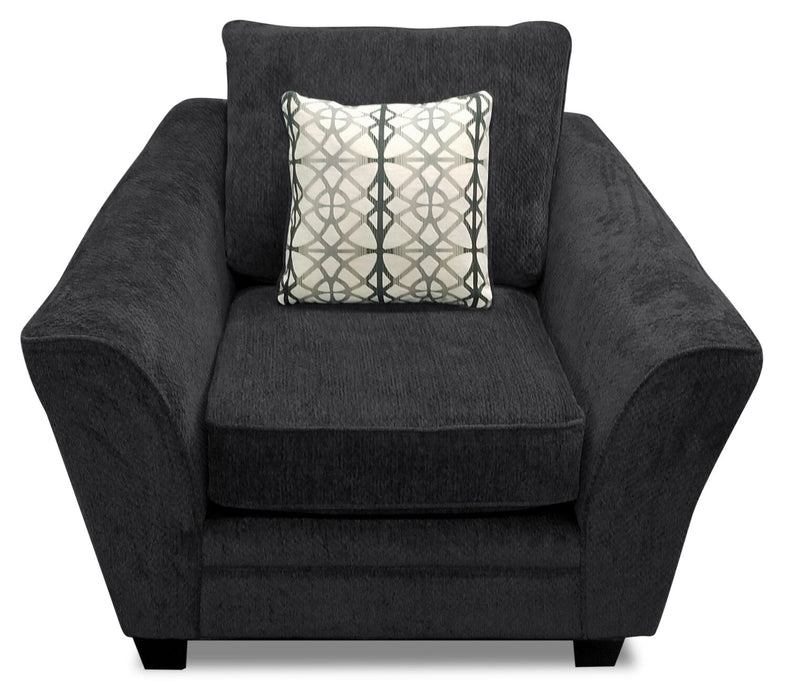 Febe Chenille Chair - Charcoal
