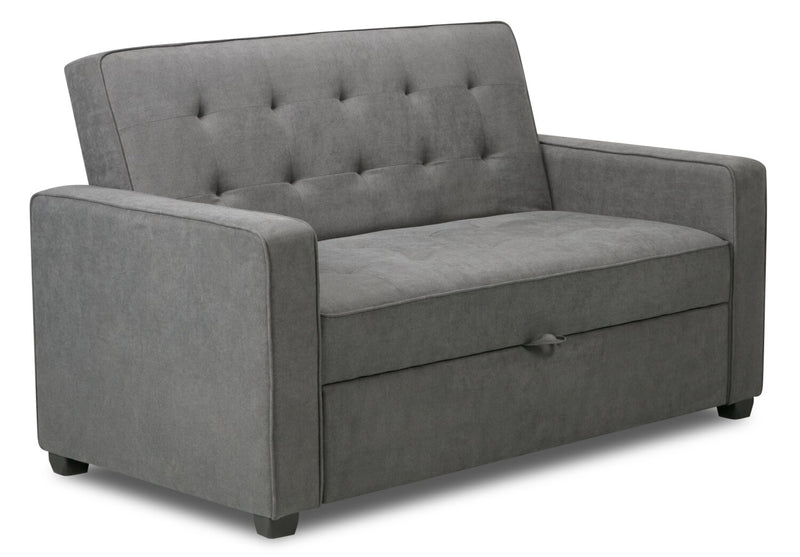 Corey Velvet Futon - Grey