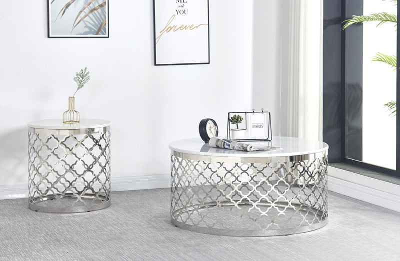 Belle End Table - White