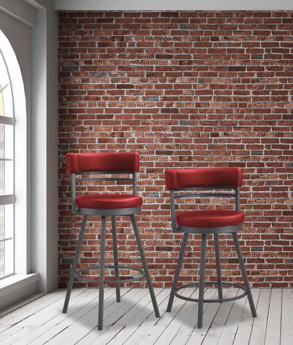 Mila Counter-Height Swivel Stool – Red