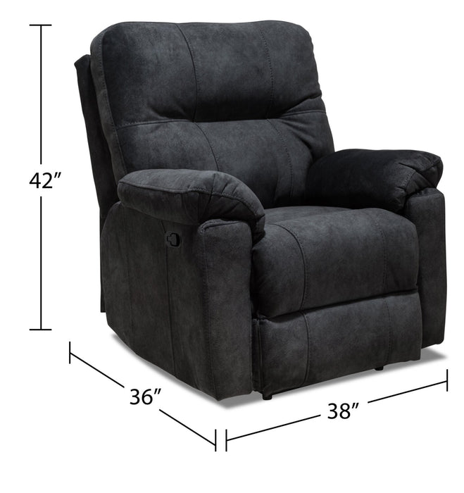 Gybson Polyester Recliner - Graphite