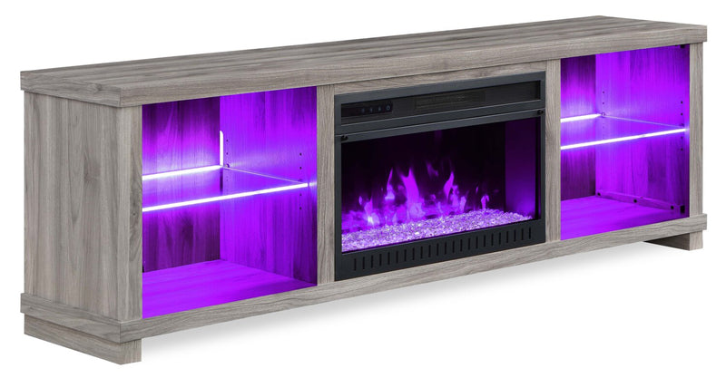 Aurora 72\" TV Stand with Crystal Ember Firebox