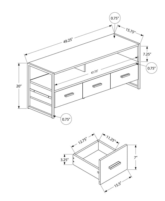 Chace 48” TV Stand - White