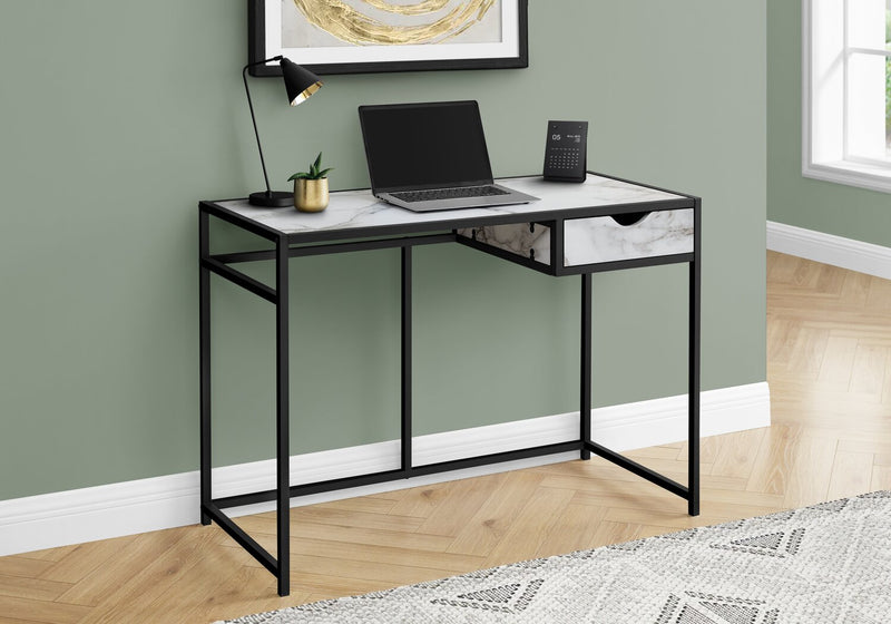 Everly Desk - White Marble-Look