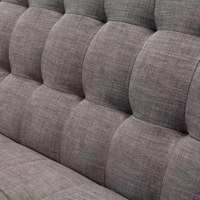Avery Linen-Look Fabric Futon - Grey