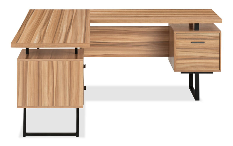 Marnie Reversible L-Shaped Corner Desk - Light Brown