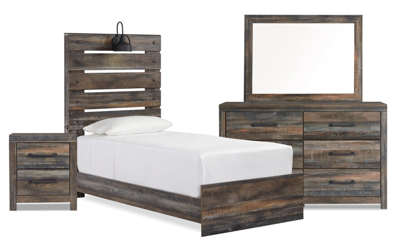 Abby 6-Piece Twin Bedroom Package - Brown