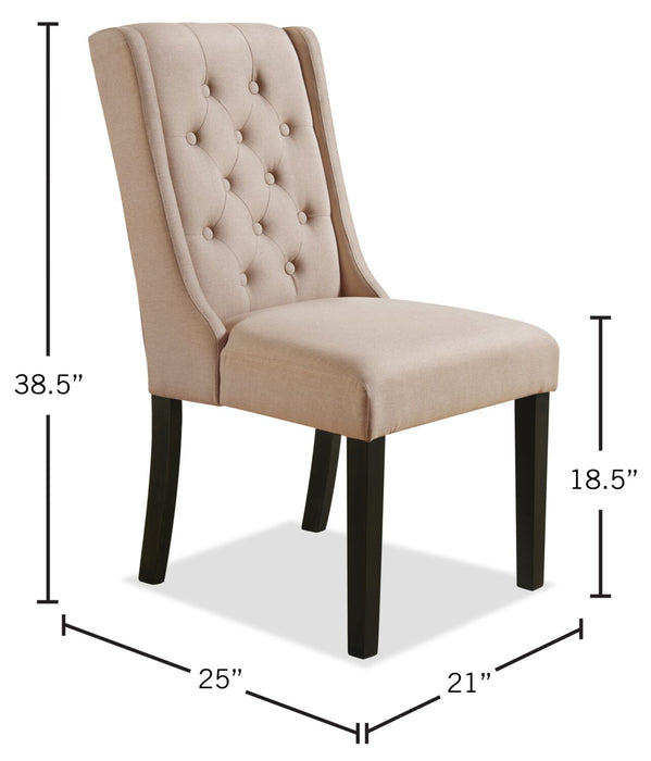 York Wingback Dining Chair - Taupe