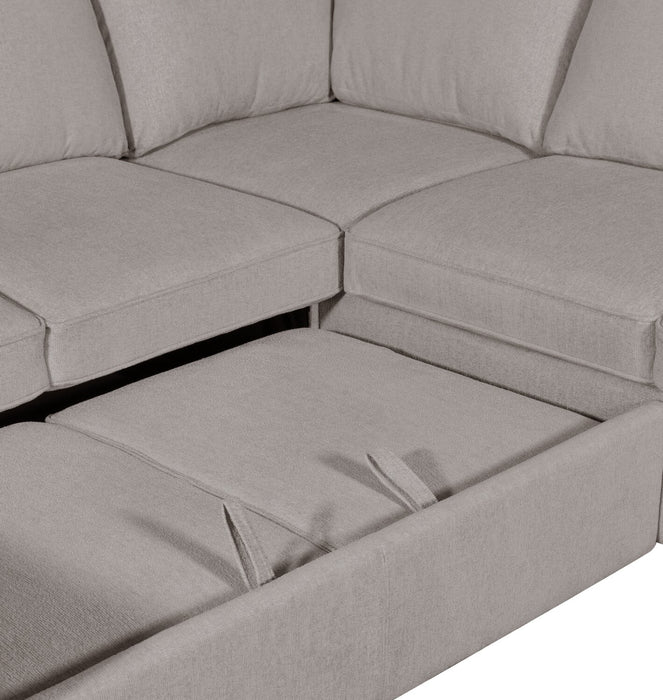 2-Piece Chenille Sectional with Left-Facing Sleeper Sofa - Grey