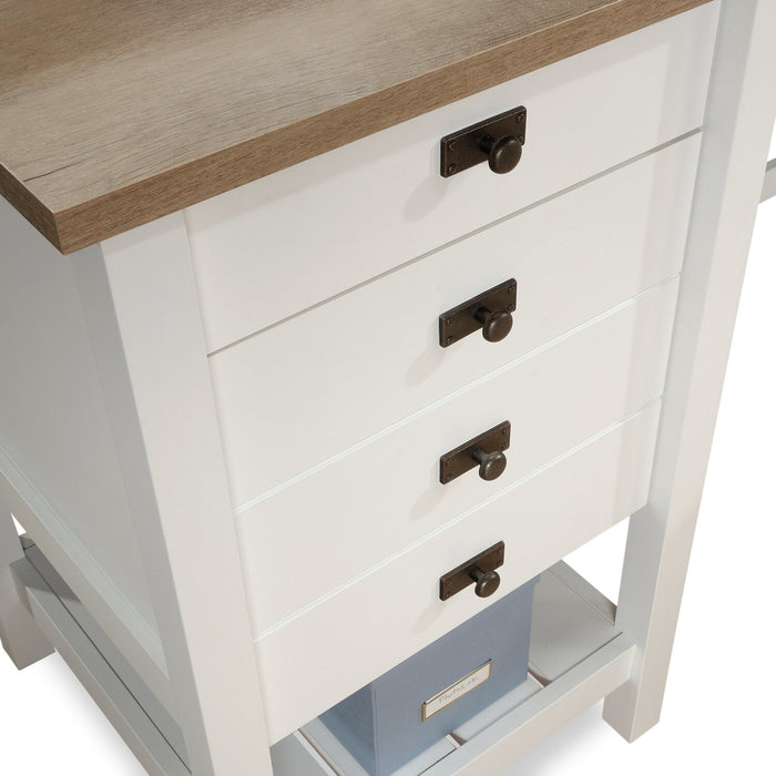 Joana L-Shaped Desk - Soft White 