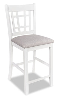 Dena Counter-Height Dining Chair with Linen-Look Fabric - Dove Grey