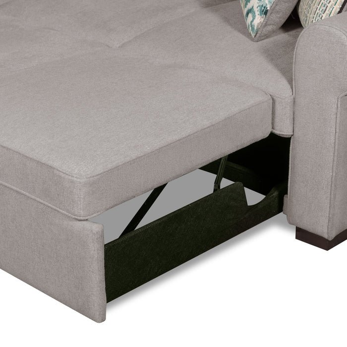 Haven 2-Piece Right-Facing Chenille Sleeper Sectional - Grey
