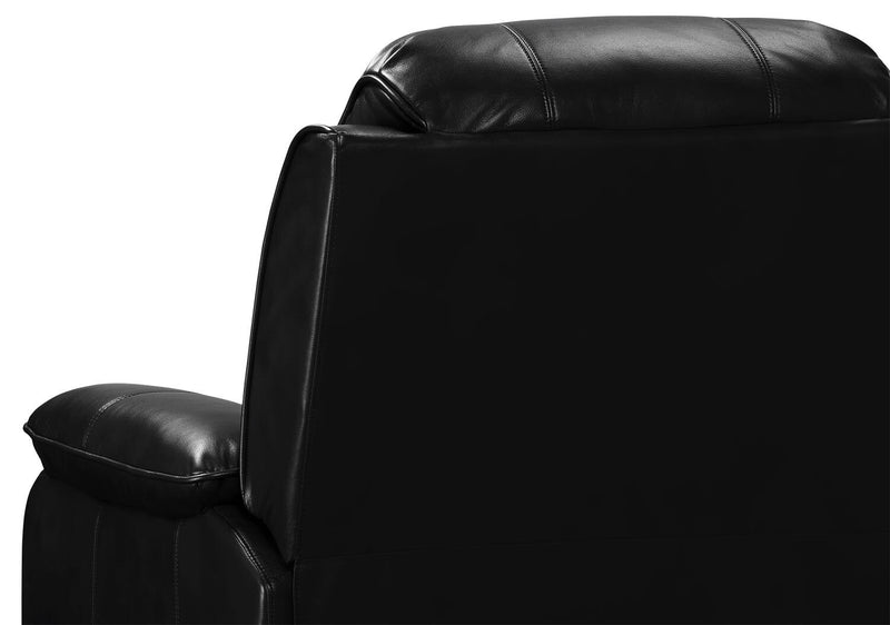 Adam Leather-Look Fabric Glider Recliner - Black
