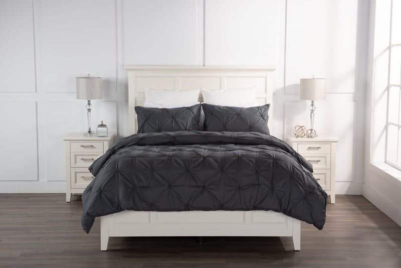 Brianna Dark Grey 3-Piece Full/Queen Comforter Set