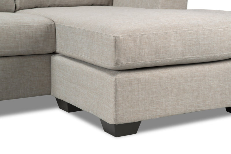 Nina 2-Piece Linen-Look Fabric Reversible Sectional - Taupe