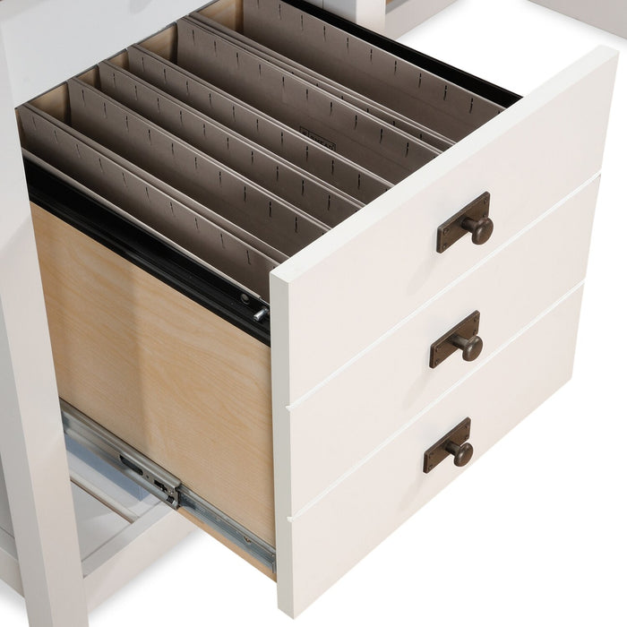 Joana L-Shaped Desk - Soft White 