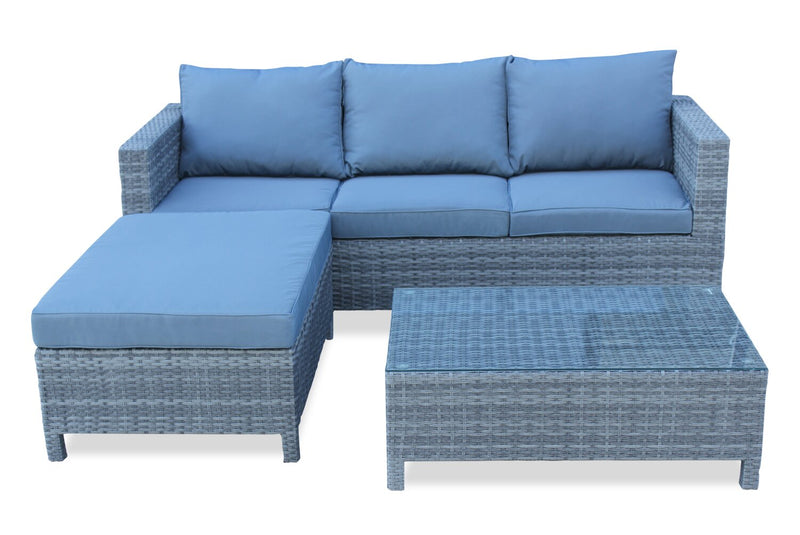 Athens 3-Piece Patio Conversation Set - Blue