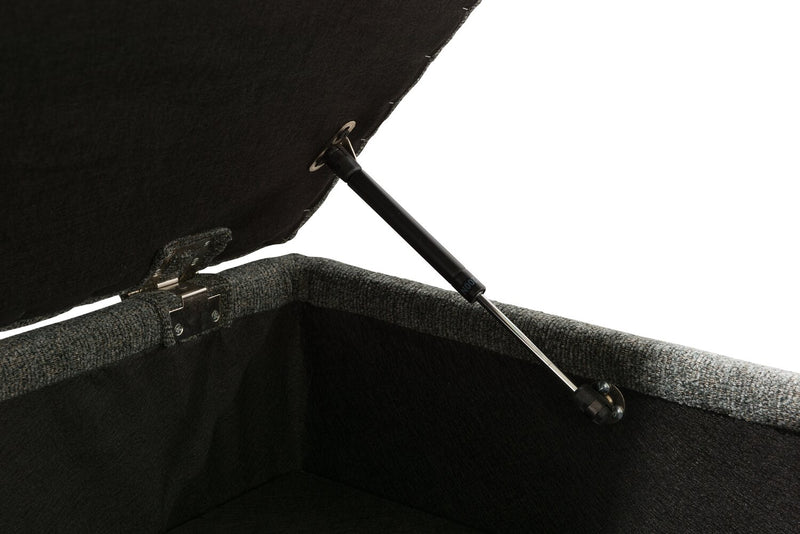 Verona Brushed Linen-Look Fabric Storage Ottoman – Charcoal