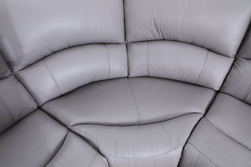 Marcel 6-Piece Genuine Leather Reclining Sectional - Grey