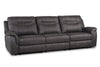 Floy Faux Suede Power Reclining Sofa with Power Headrest - Grey