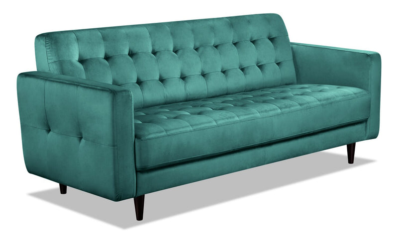 Devlin Velvet Sofa - Green