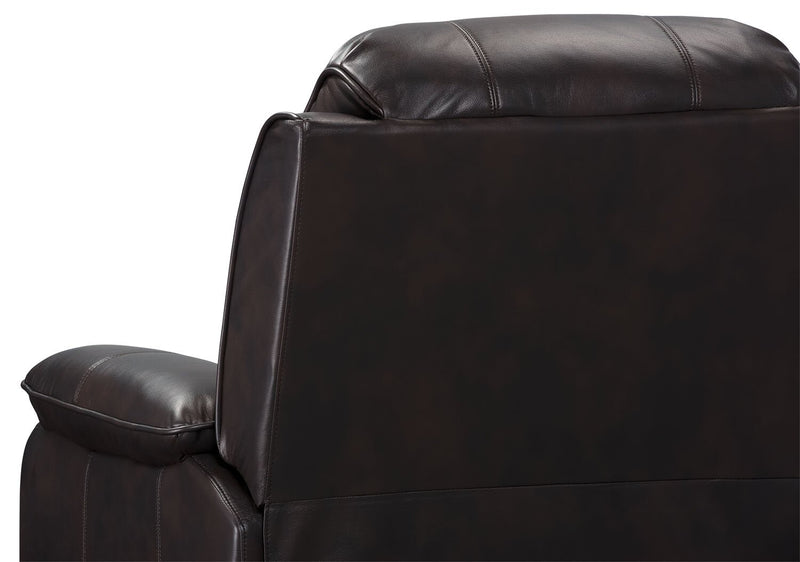 Adam Leather-Look Fabric Glider Recliner - Brown