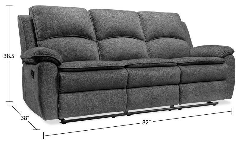 Chandler Chenille Reclining Sofa - Grey