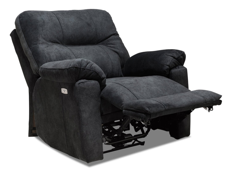 Gybson Polyester Power Recliner - Graphite