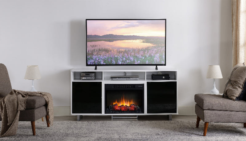 Ignatius 64'' TV Stand with Log Firebox