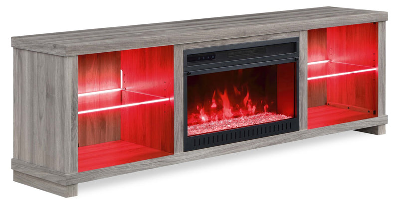 Aurora 72\" TV Stand with Crystal Ember Firebox
