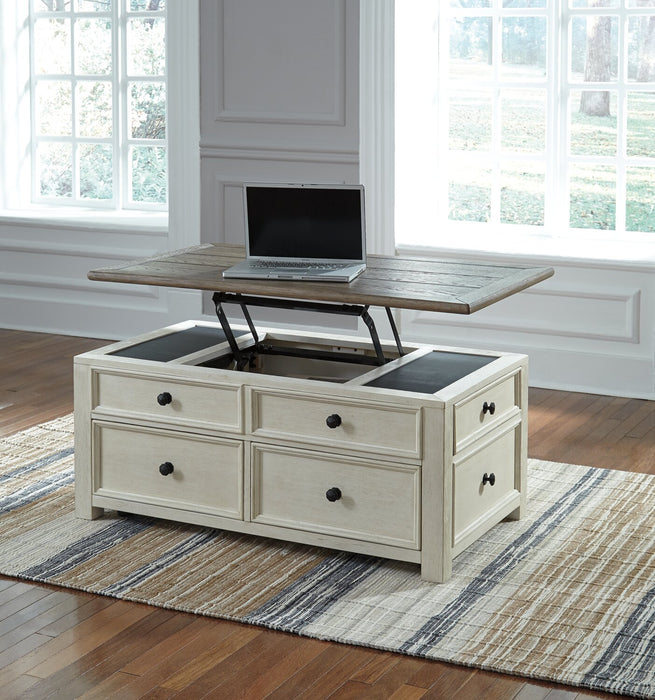 Colby Coffee Table with Lift Top and Casters - White