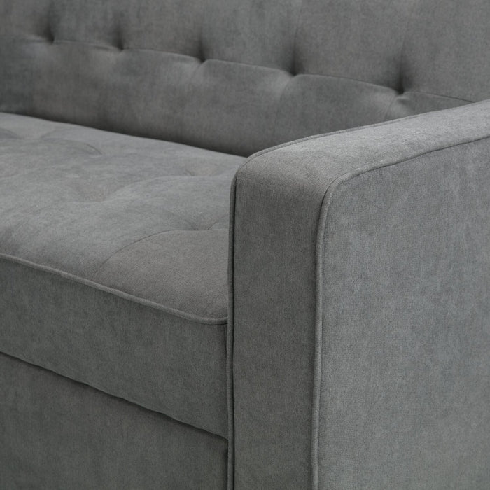 Corey Velvet Futon - Grey