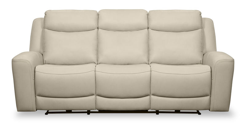 Prescott Genuine Leather Power Reclining Sofa – Platinum