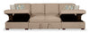 Haven 3-Piece Chenille Sleeper Sectional - Taupe