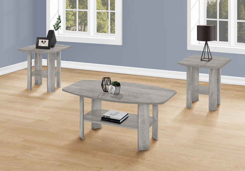 Everest 3-Piece Coffee and Two End Tables Package - Grey