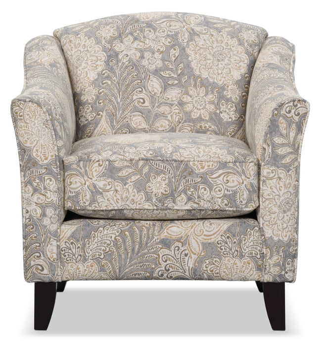 Wynn Linen-Look Fabric Accent Chair - Floral