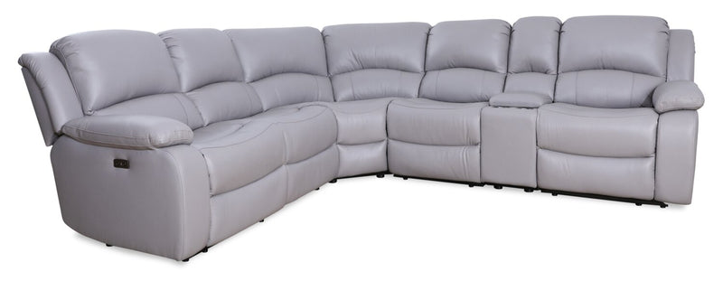 Marcel 6-Piece Genuine Leather Reclining Sectional - Grey