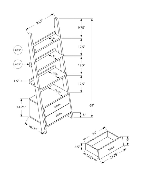 Ronan Bookcase with Storage - Espresso 
