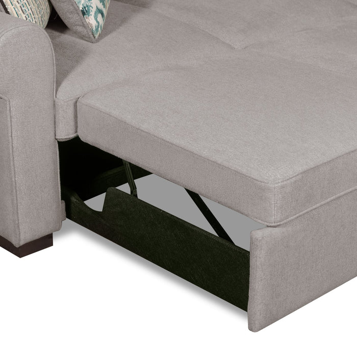 Haven 2-Piece Left-Facing Chenille Sleeper Sectional - Grey