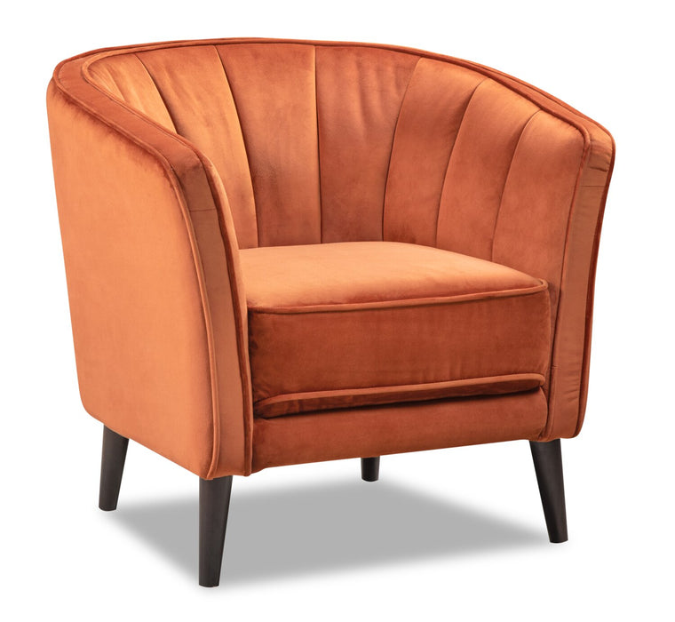 Brinley Velvet Accent Chair - Orange
