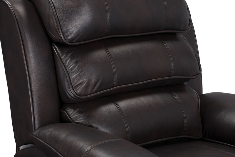 Adam Leather-Look Fabric Glider Recliner - Brown