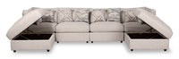 Scott Living Evolve Modular 6-Piece Linen-Look Fabric Sectional with Feather Down Cushions - Grey 