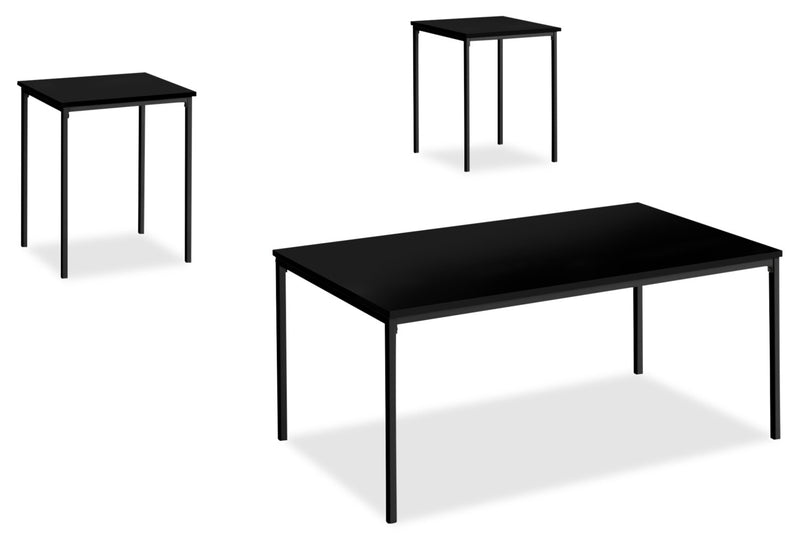 Easton 3-Piece Coffee and End Tables Package - Black