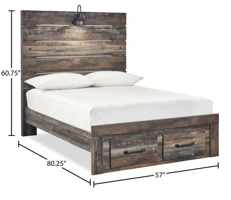 Abby 5-Piece Full Storage Bedroom Package - Brown