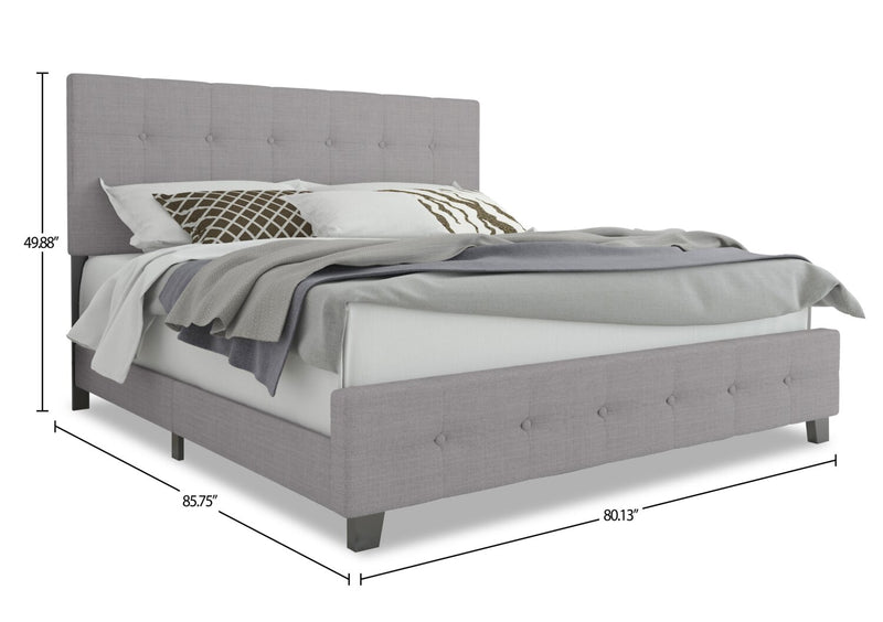 Page King Bed - Grey
