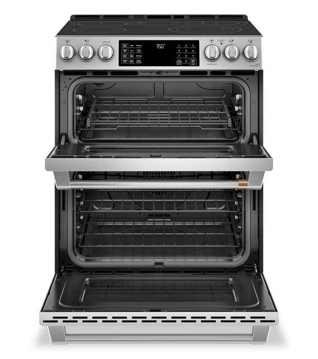 Café 6.7 Cu. Ft. Smart Front-Control Double Oven Electric Range - CCES750P2MS1