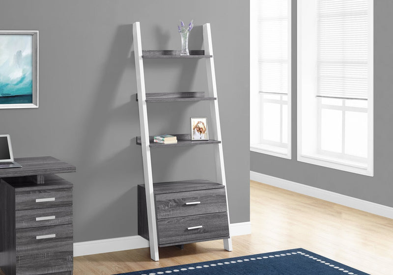 Ronan Bookcase with Storage - Grey and White 