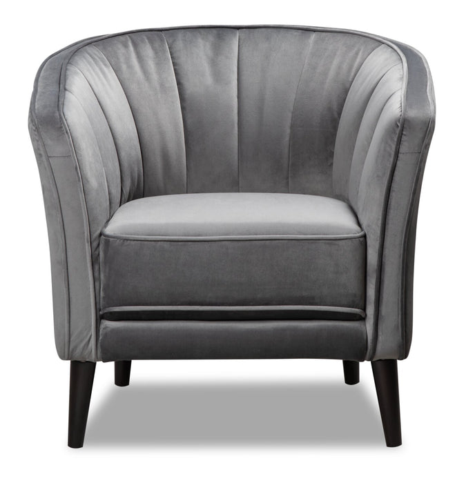 Brinley Velvet Accent Chair - Grey