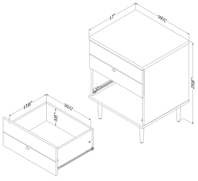 Lake Nightstand - White